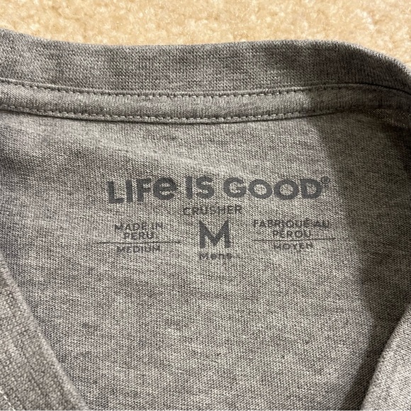 Life Is Good Mens Medium Gray Crusher Keep It Simple Golf Short Sleeve Casual - Picture 3 of 8